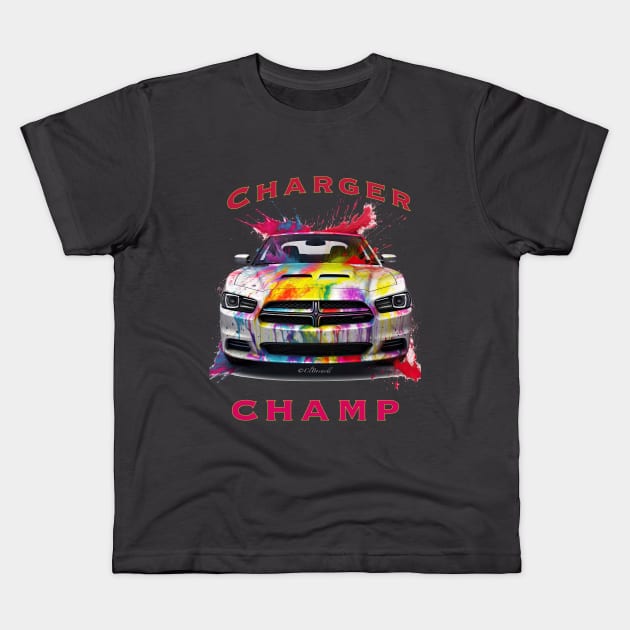 Dodge Charger Champ Kids T-Shirt by Urban Archeology Shop Gallery